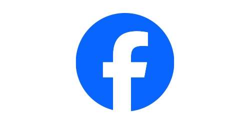 Facebook icon: White "f" on a blue circle, the logo of Facebook.