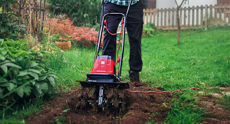 the soil in a garden is raked up